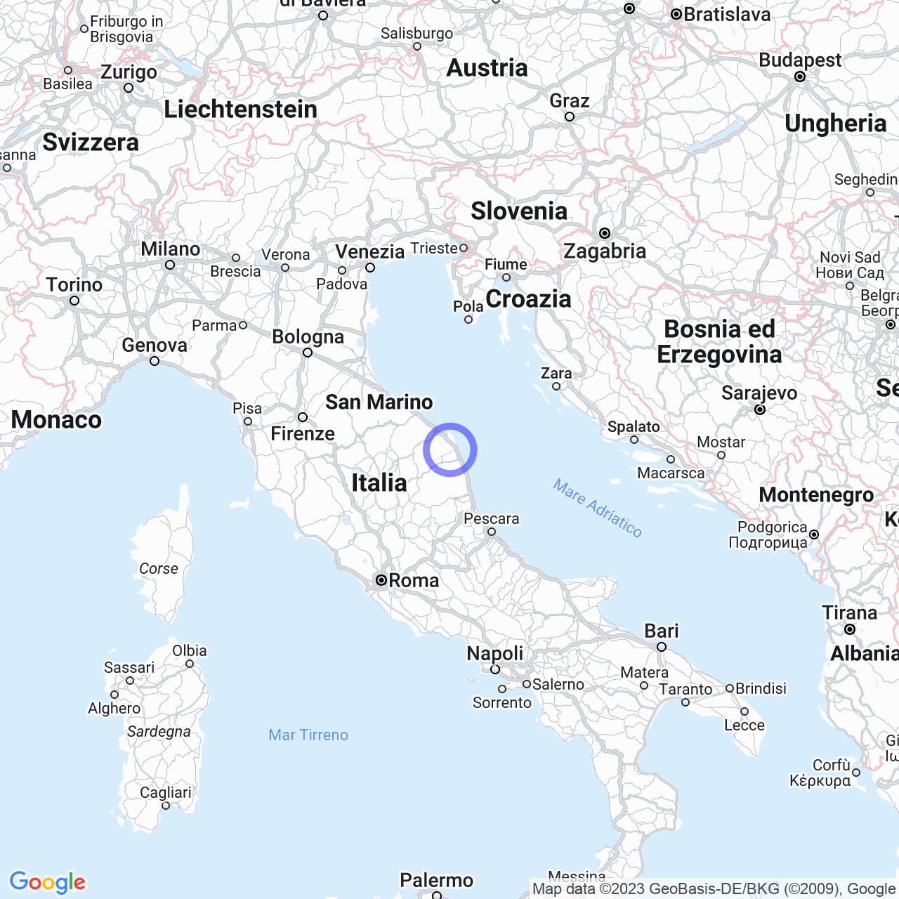 Mappa di Spaccio Bacucco in Recanati