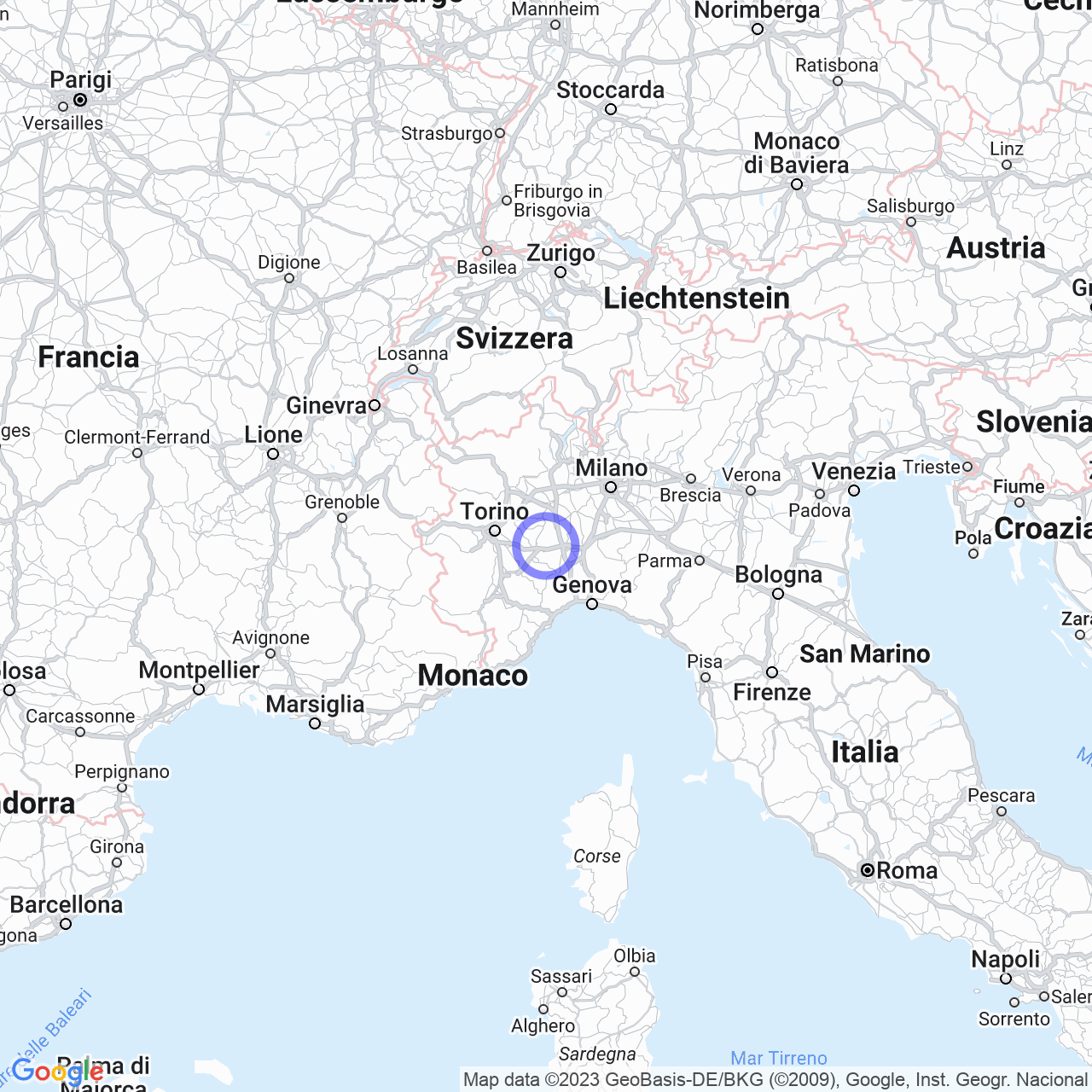 Mappa di Calcini in Refrancore