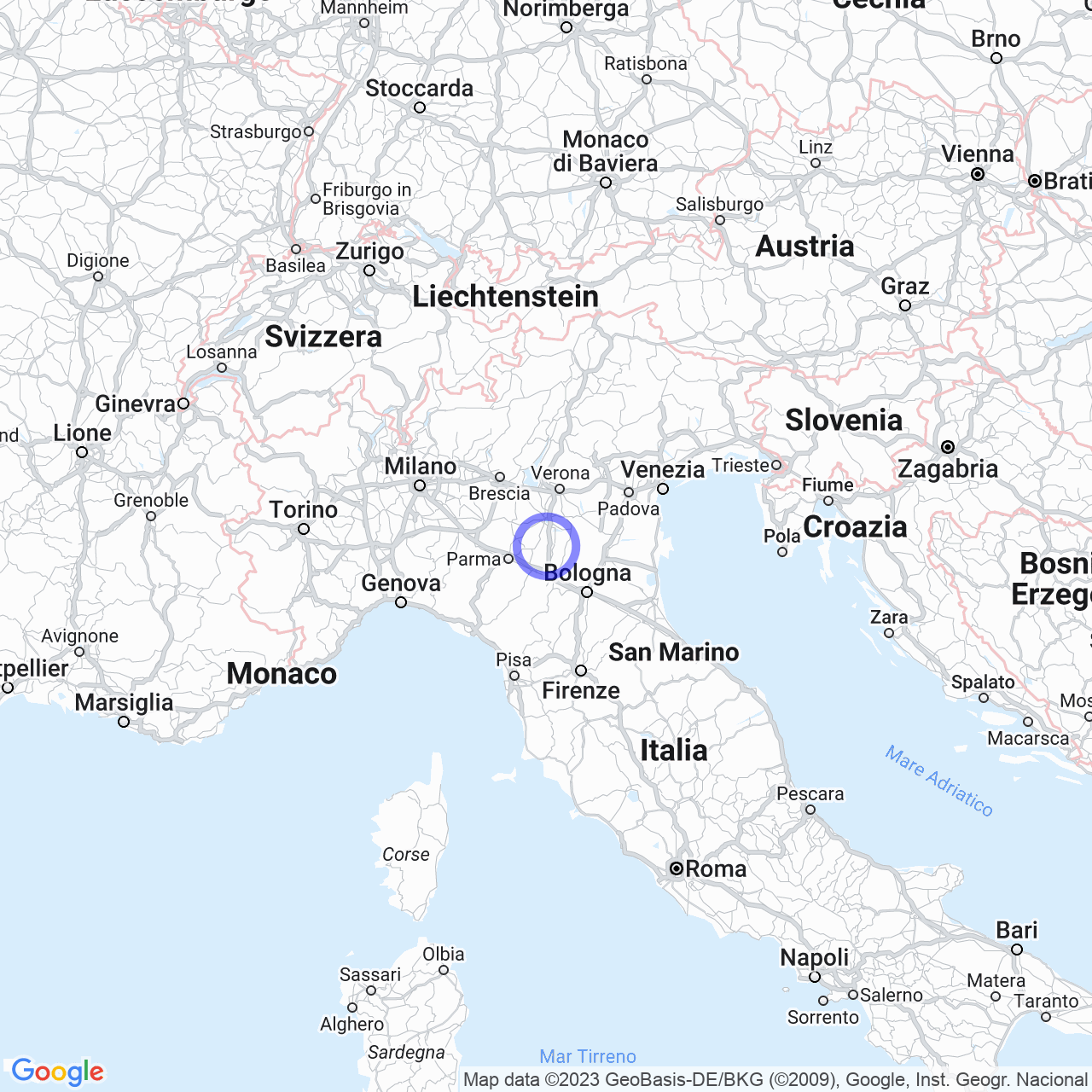 Mappa di Cattanea in Reggiolo