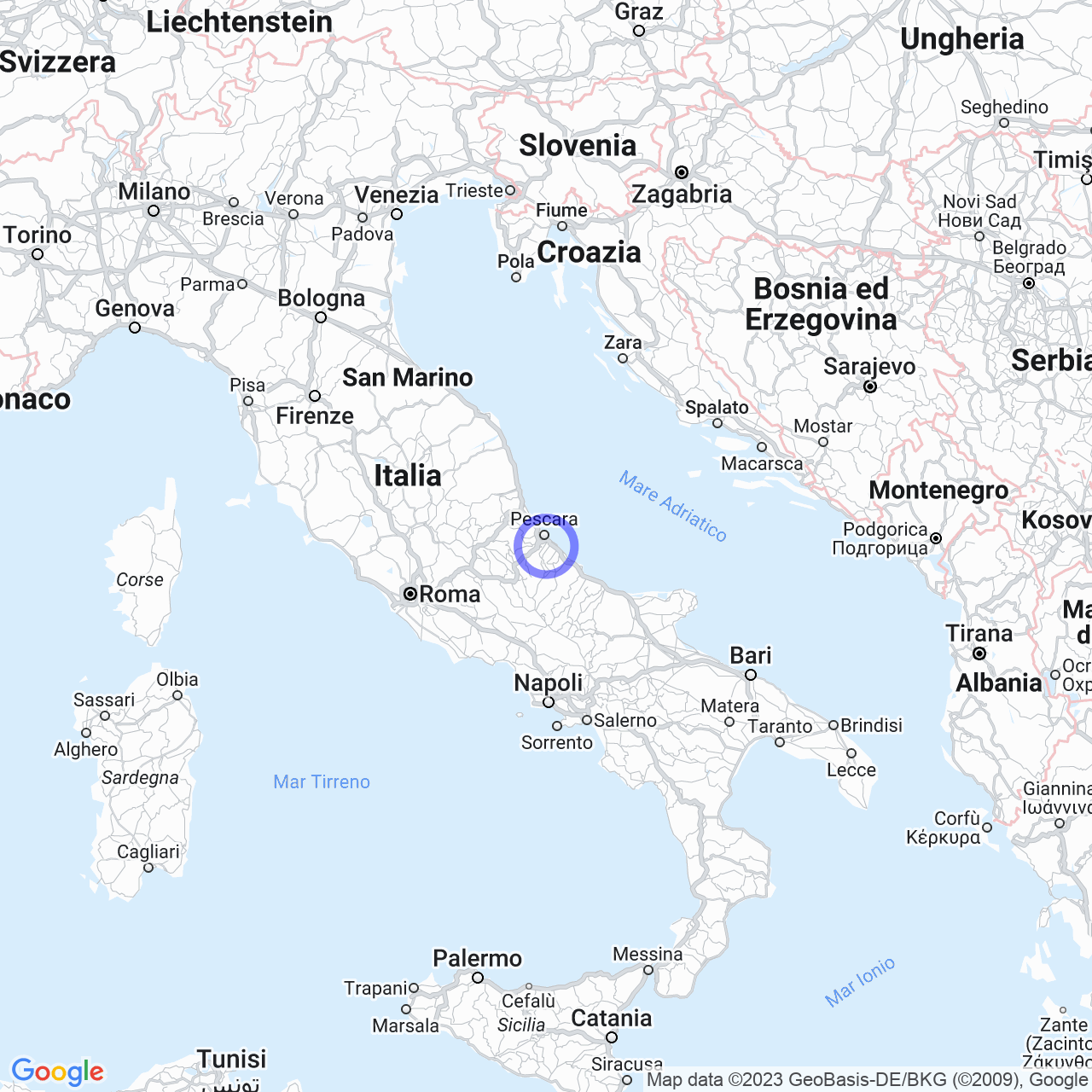 Mappa di Ricciuti in Ripa Teatina