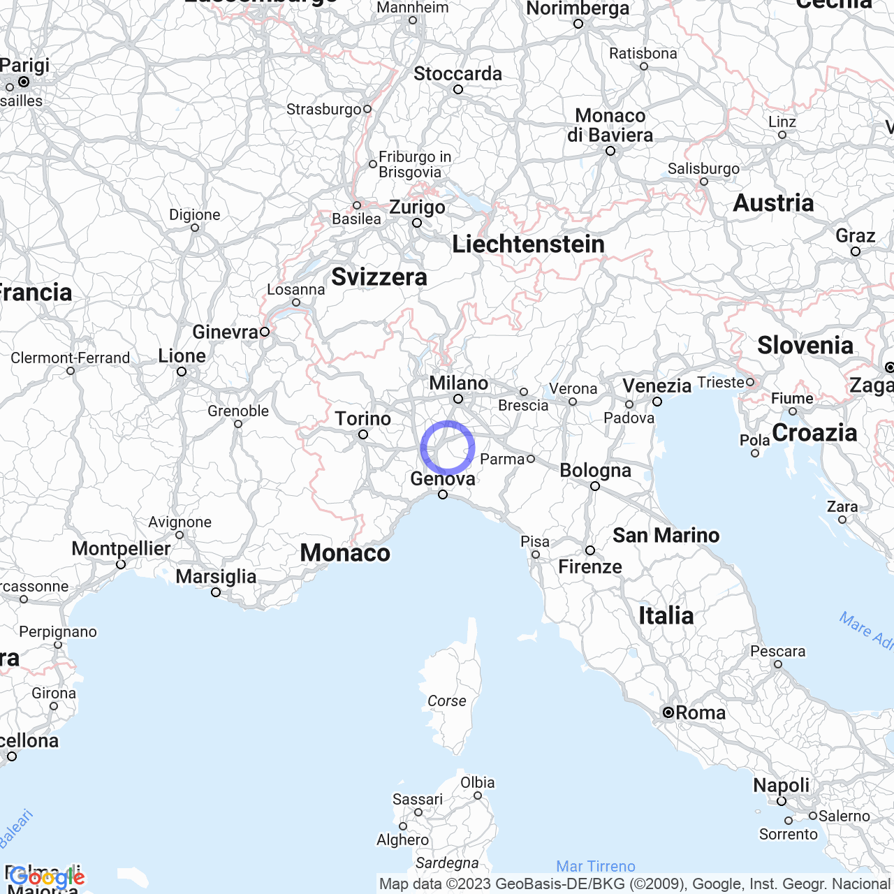 Mappa di Barborina in Rivanazzano Terme