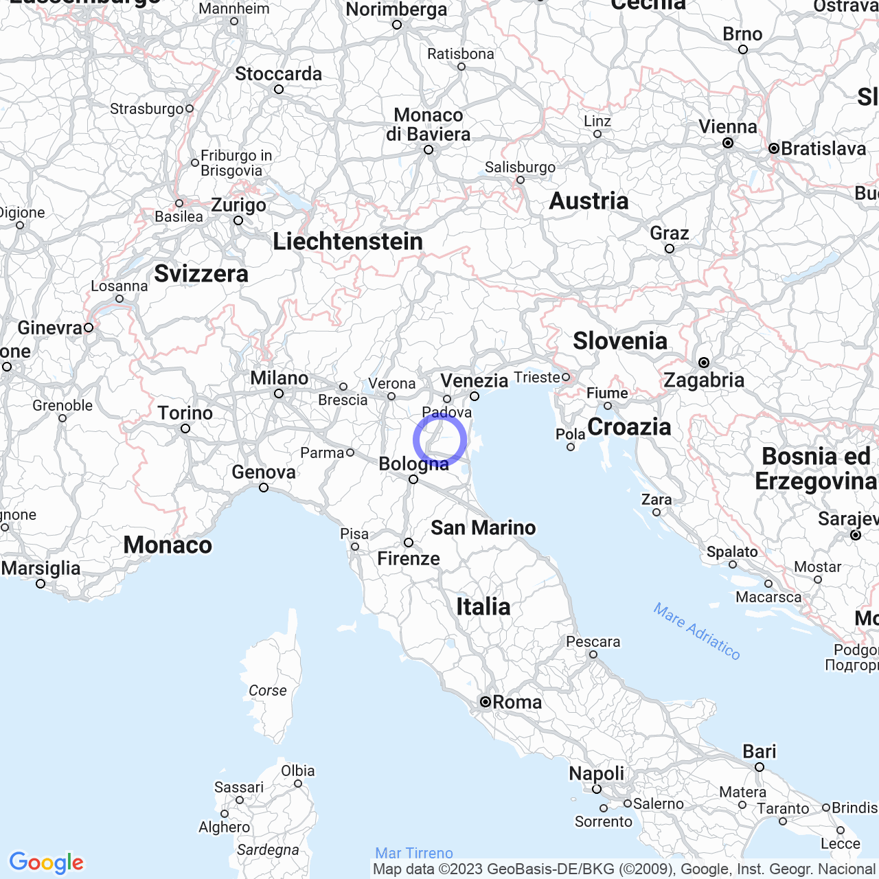 Mappa di Alberone in Ro