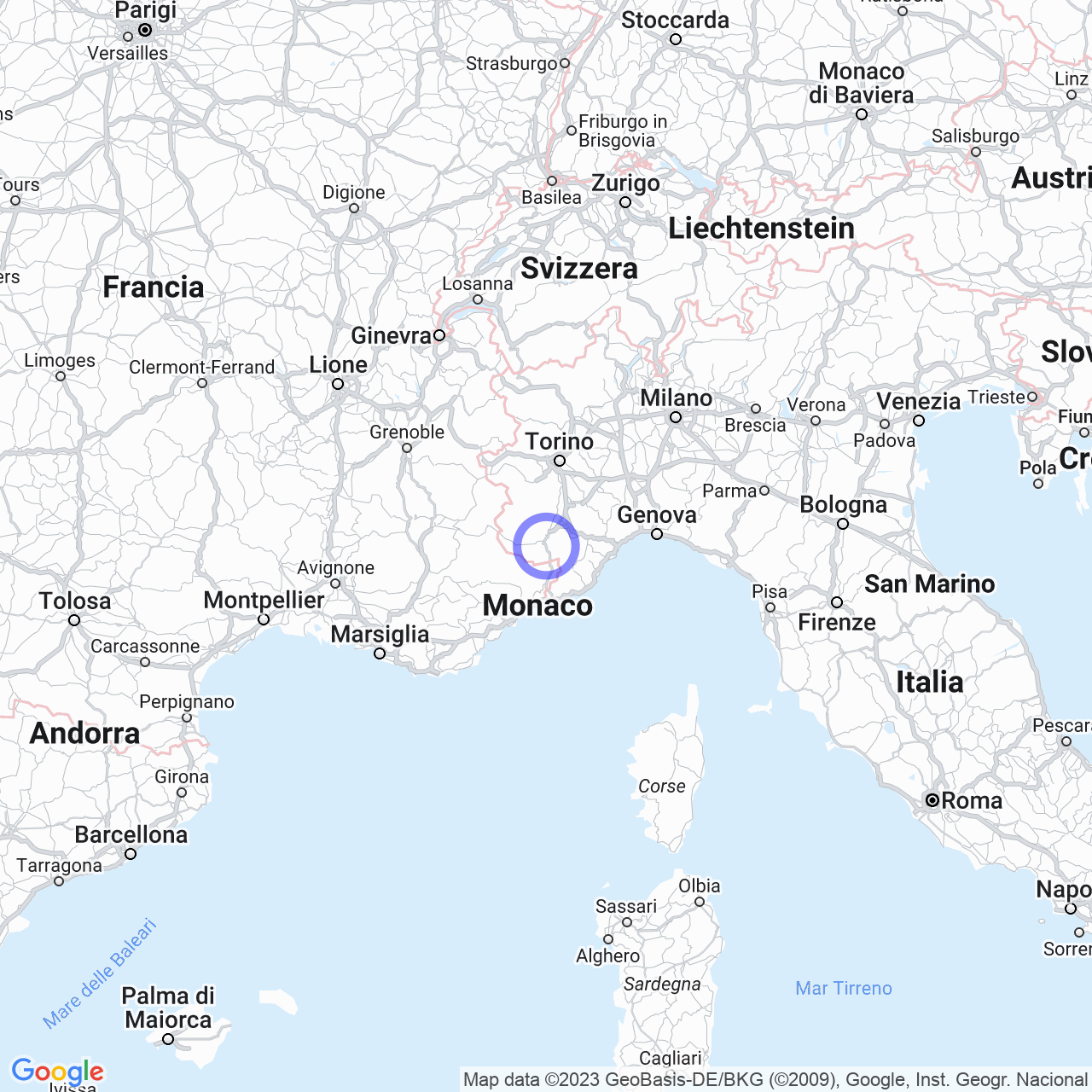 Mappa di Pian Sottano in Robilante