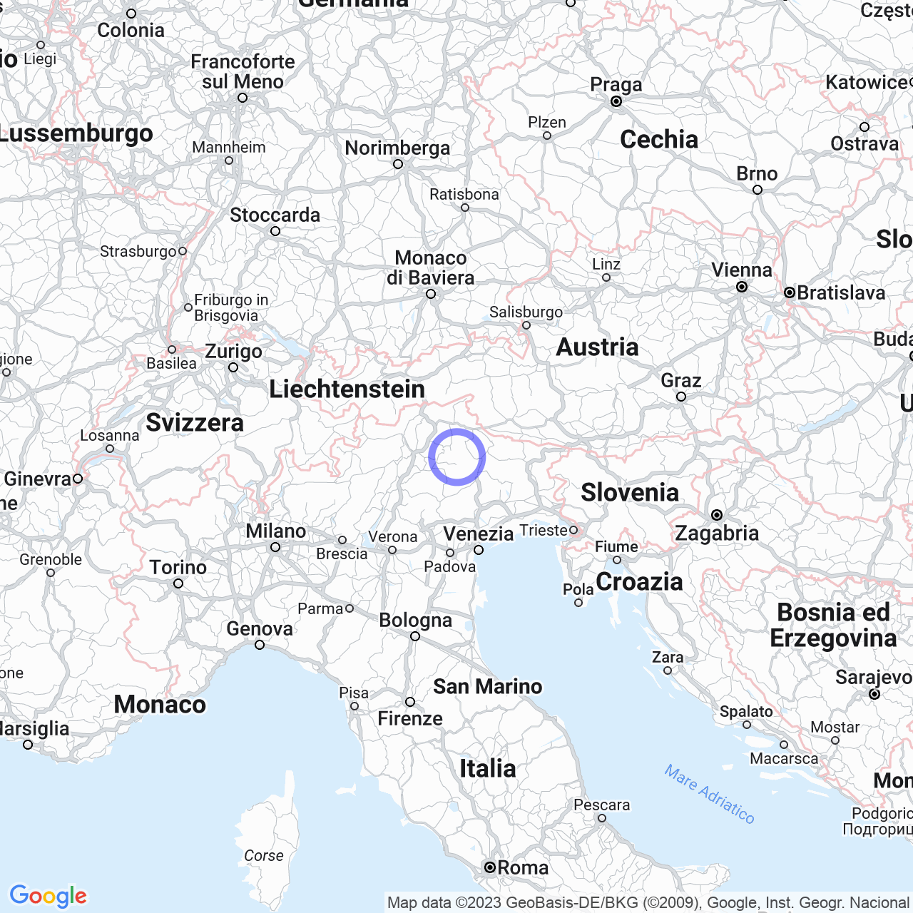 Mappa di Boscoverde in Rocca Pietore