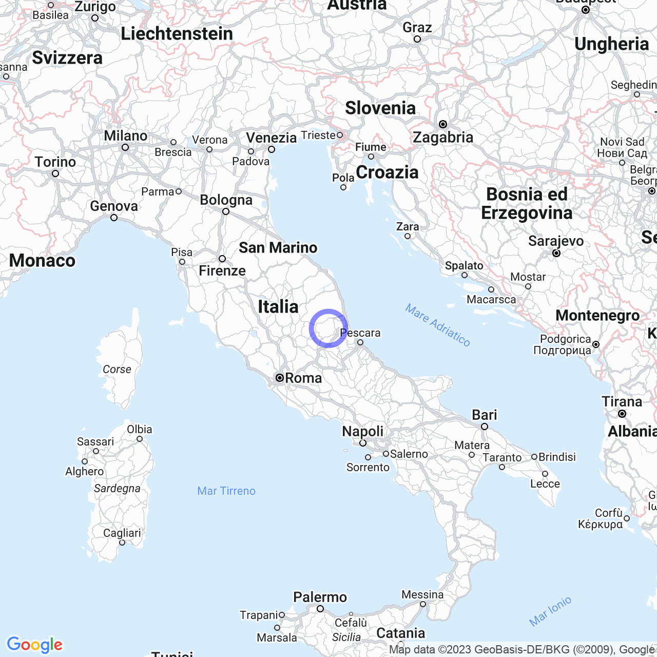 Mappa di Licciano in Rocca Santa Maria