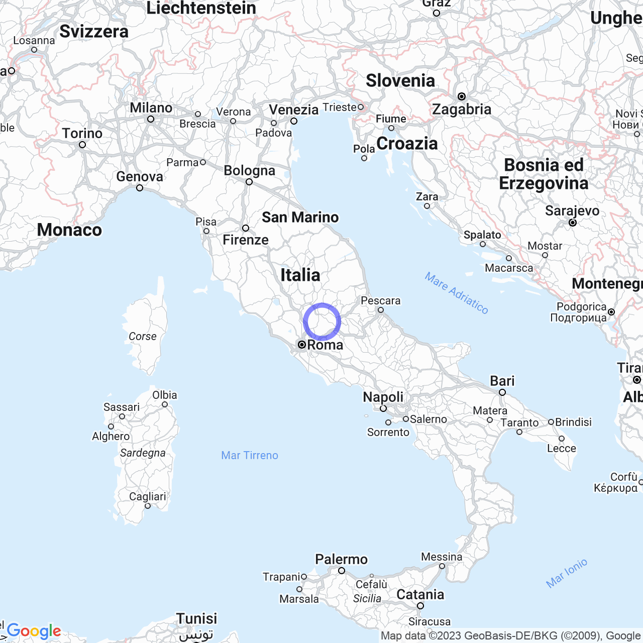 Mappa di Valle Verde in Rocca Sinibalda