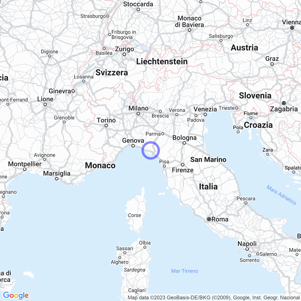 Mappa di Fornello in Rocchetta di Vara