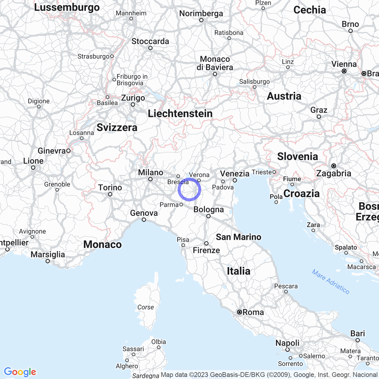 Mappa di Borghetto in Rodigo