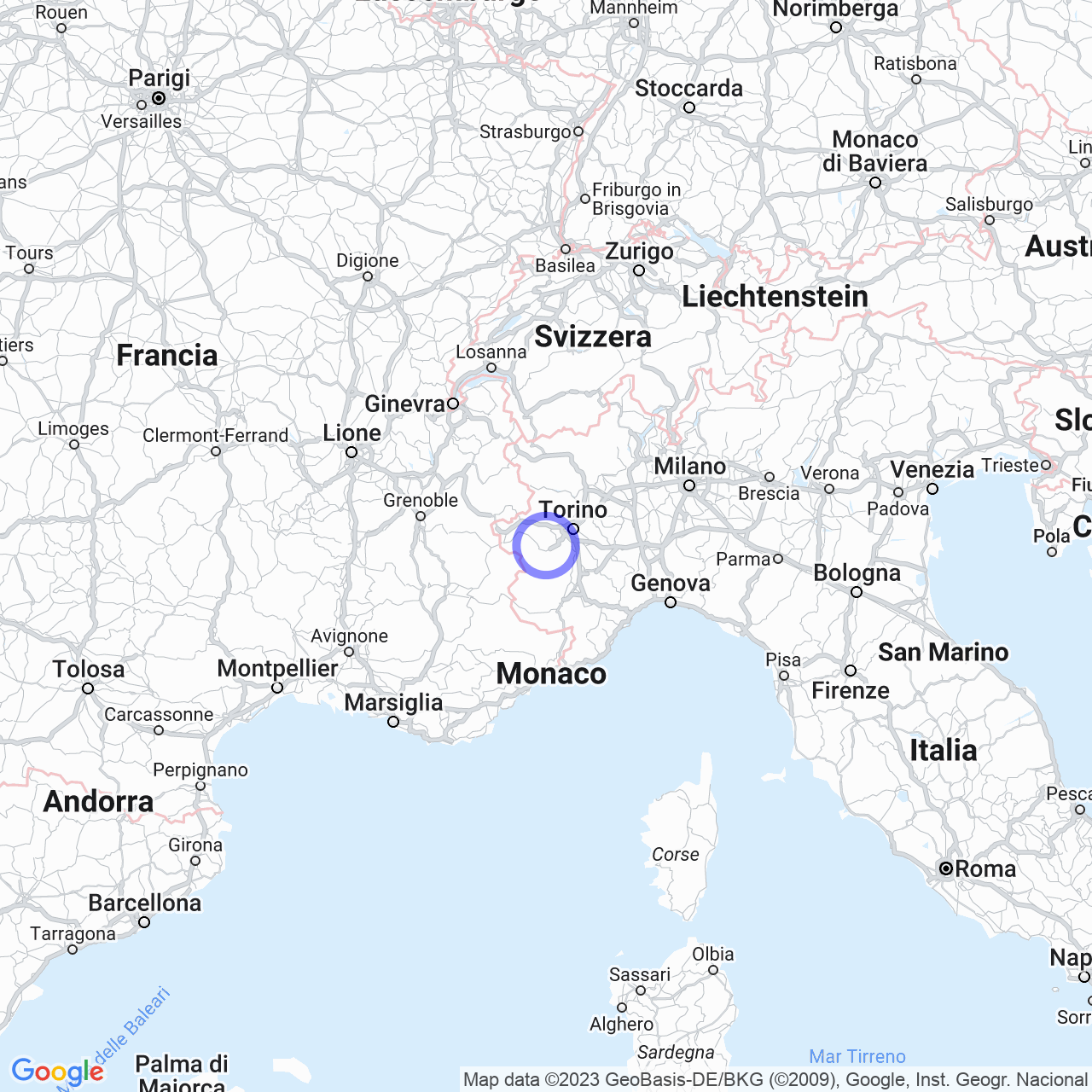 Mappa di Allodio in Roletto