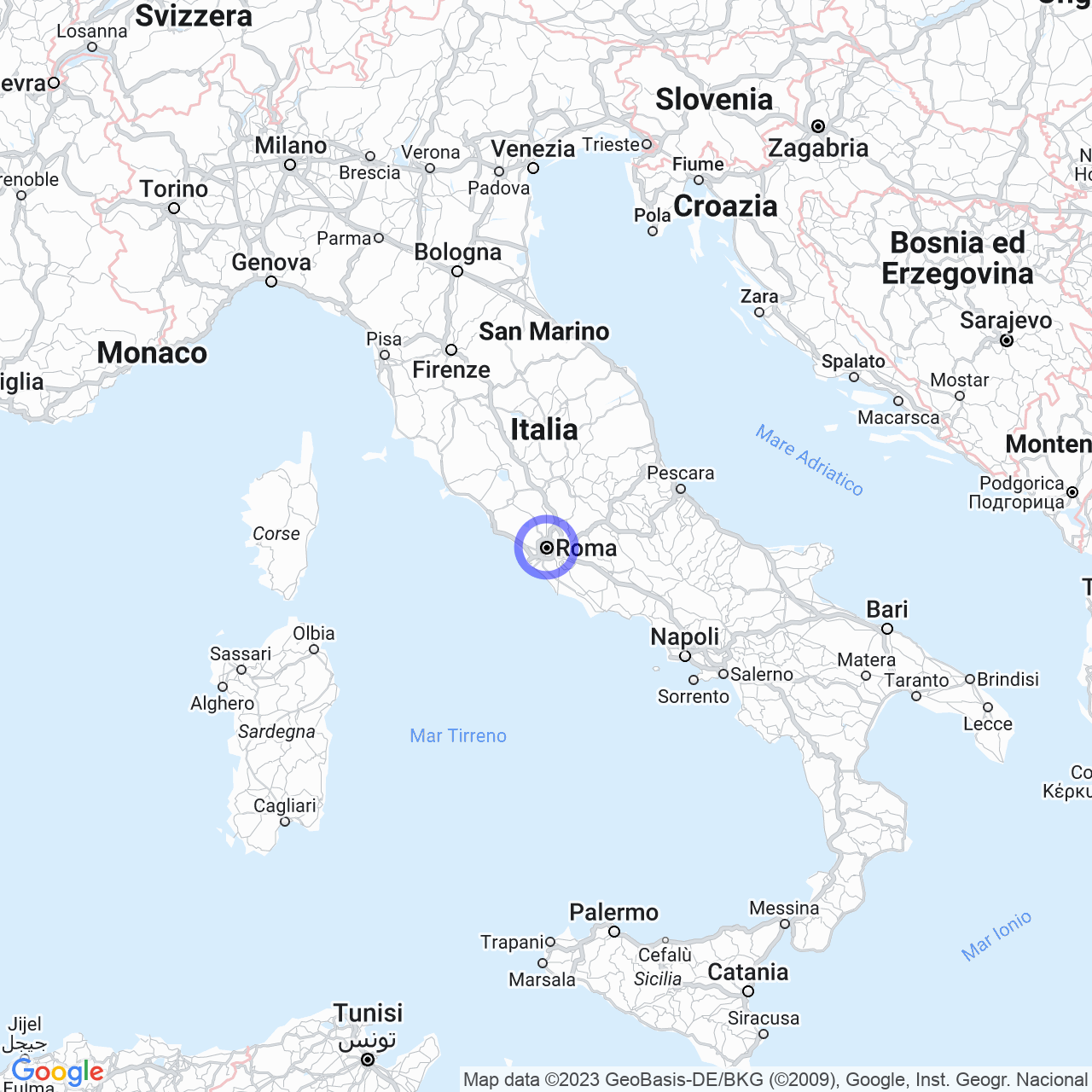 Mappa di Santa Palomba in Roma