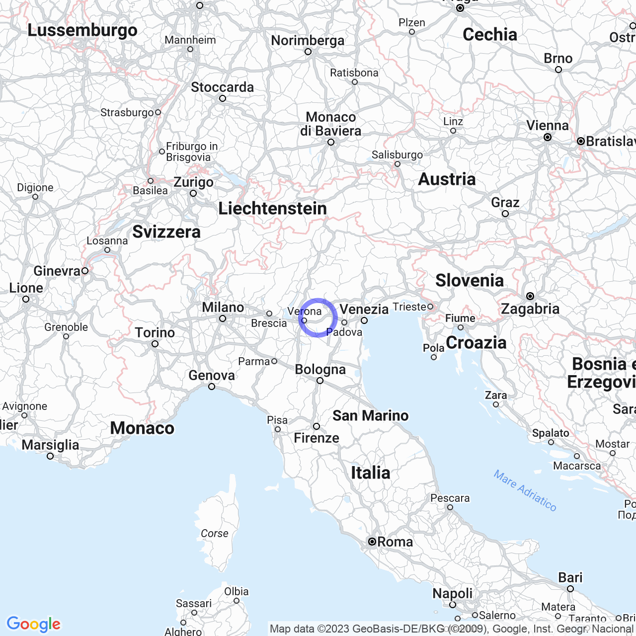 Mappa di Battistocchi in Roncà