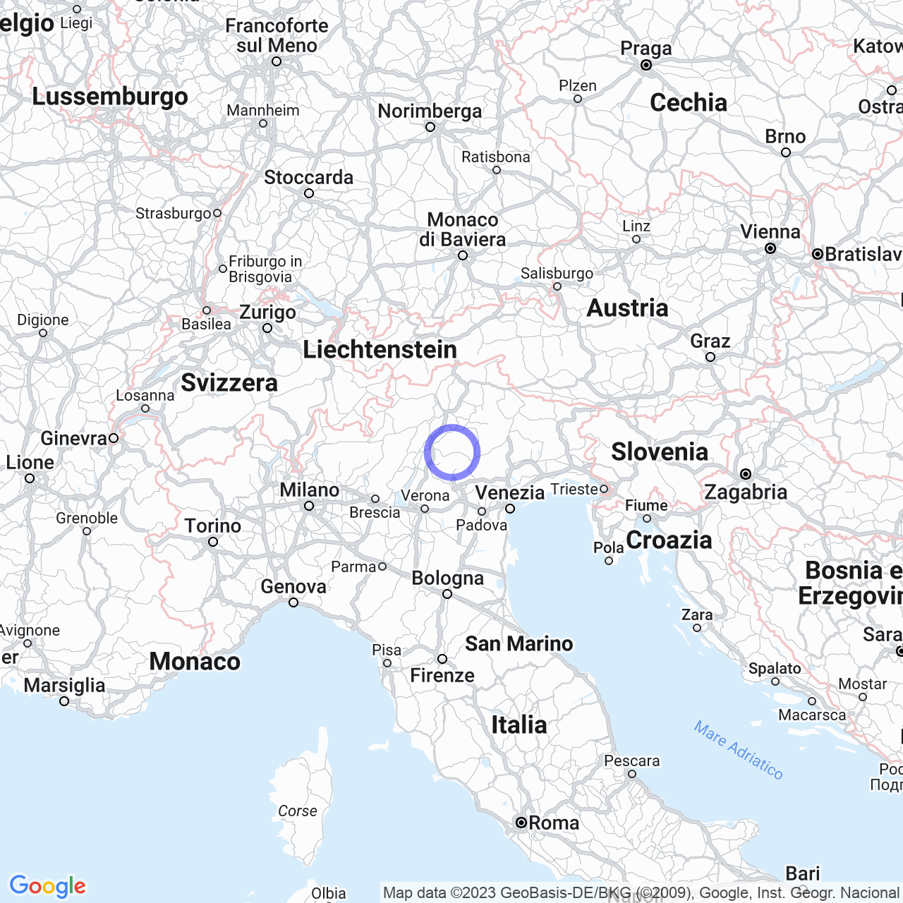 Mappa di Zonti in Roncegno Terme