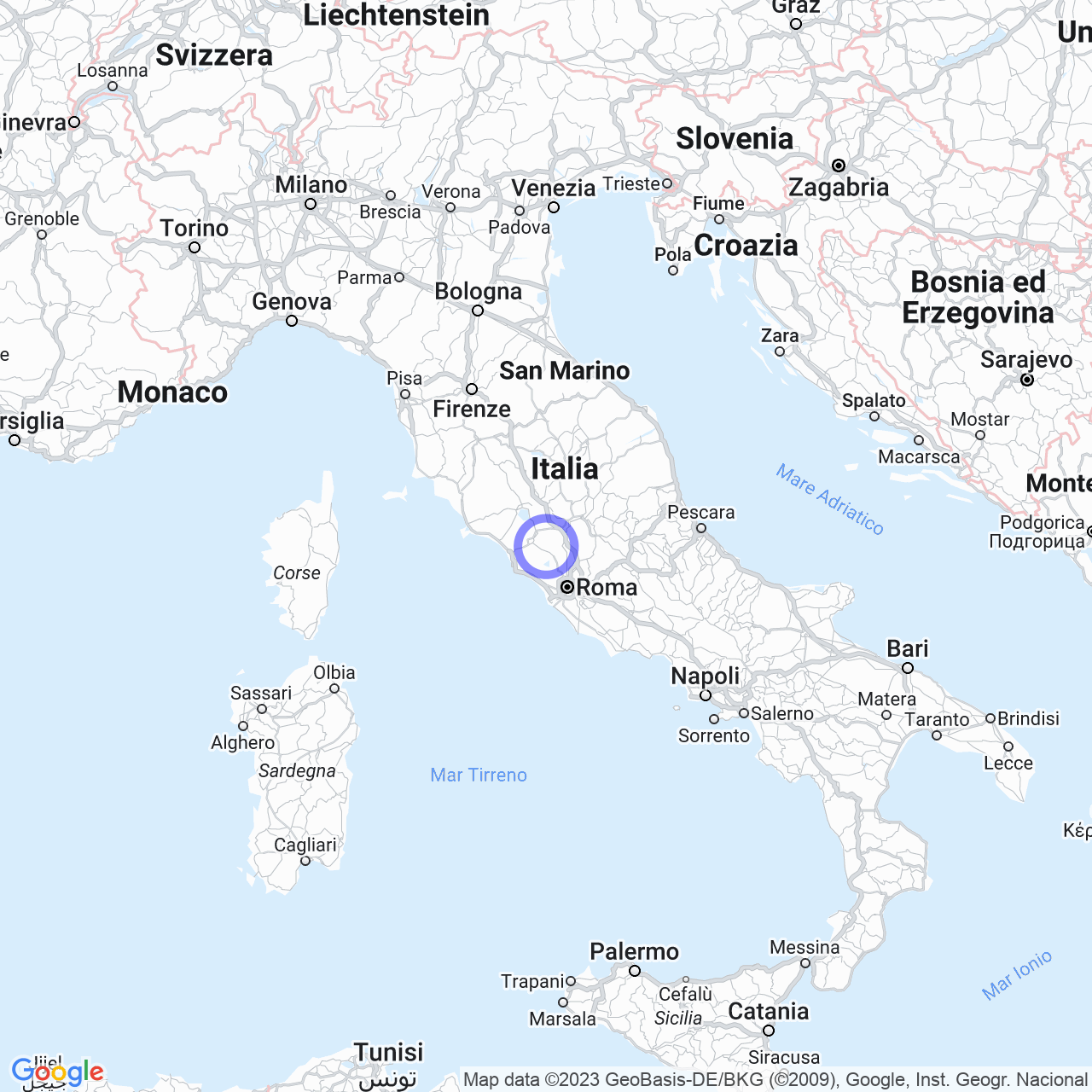 Mappa di Poggio Cavaliere in Ronciglione