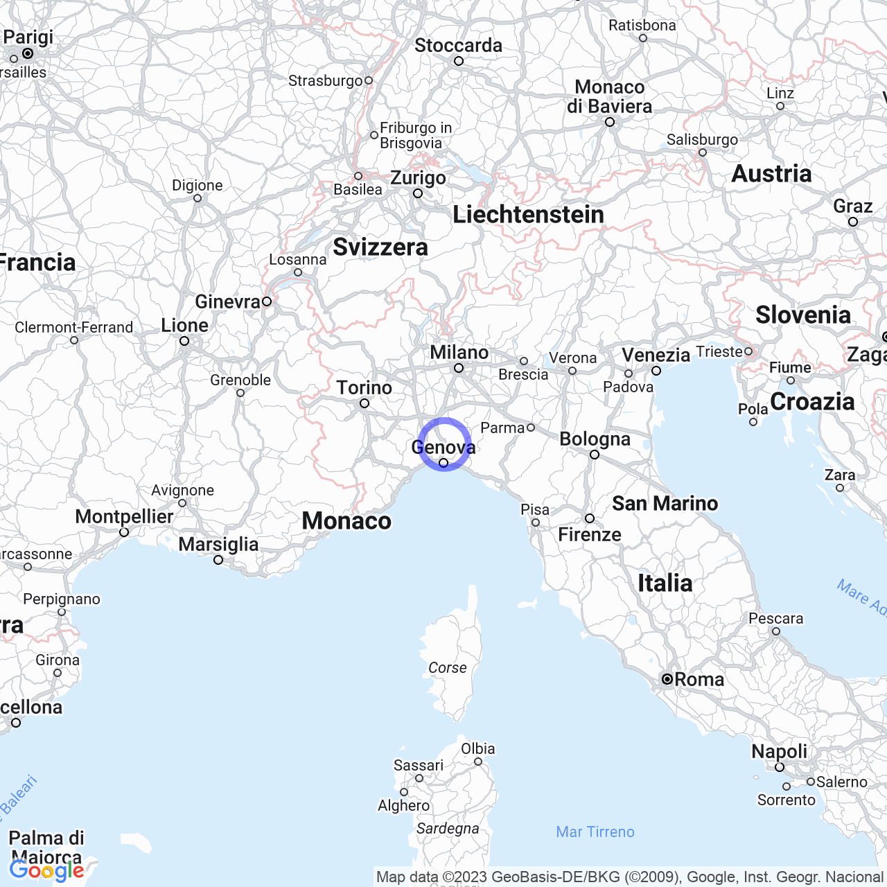 Mappa di Malvasi in Ronco Scrivia