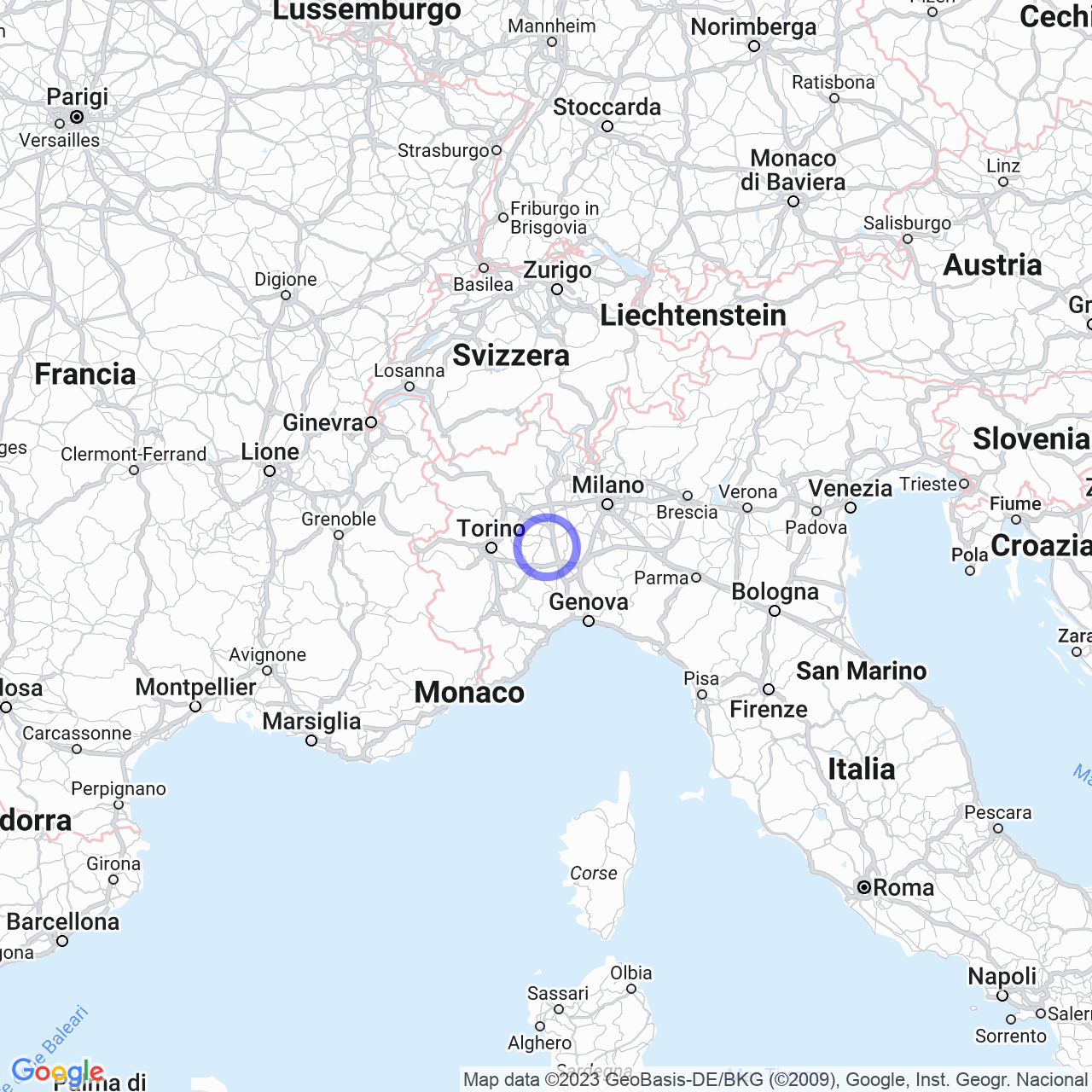 Mappa di Reali in Rosignano Monferrato