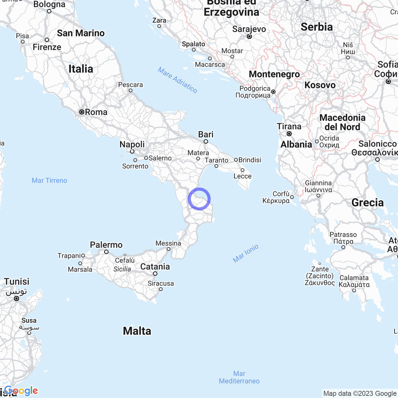 Mappa di Caradonna in Rossano