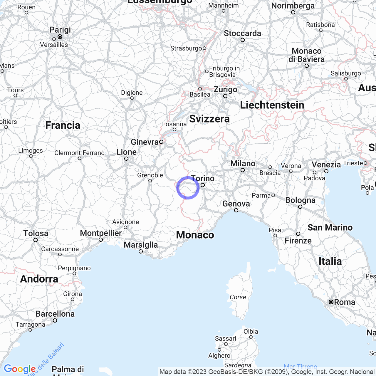 Mappa di Gran Faetto in Roure