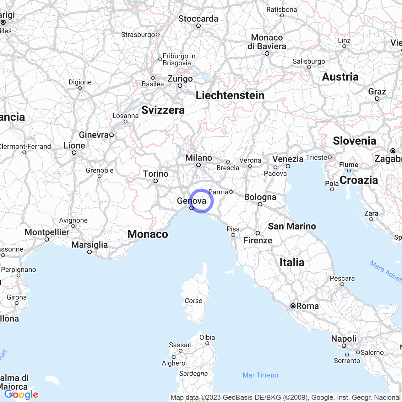 Mappa di Garbarino in Rovegno