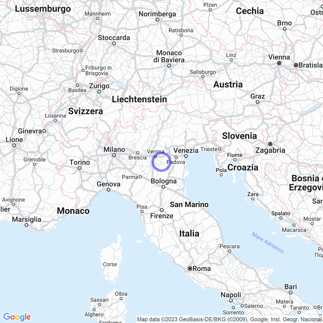 Mappa di Casotti in Roverchiara