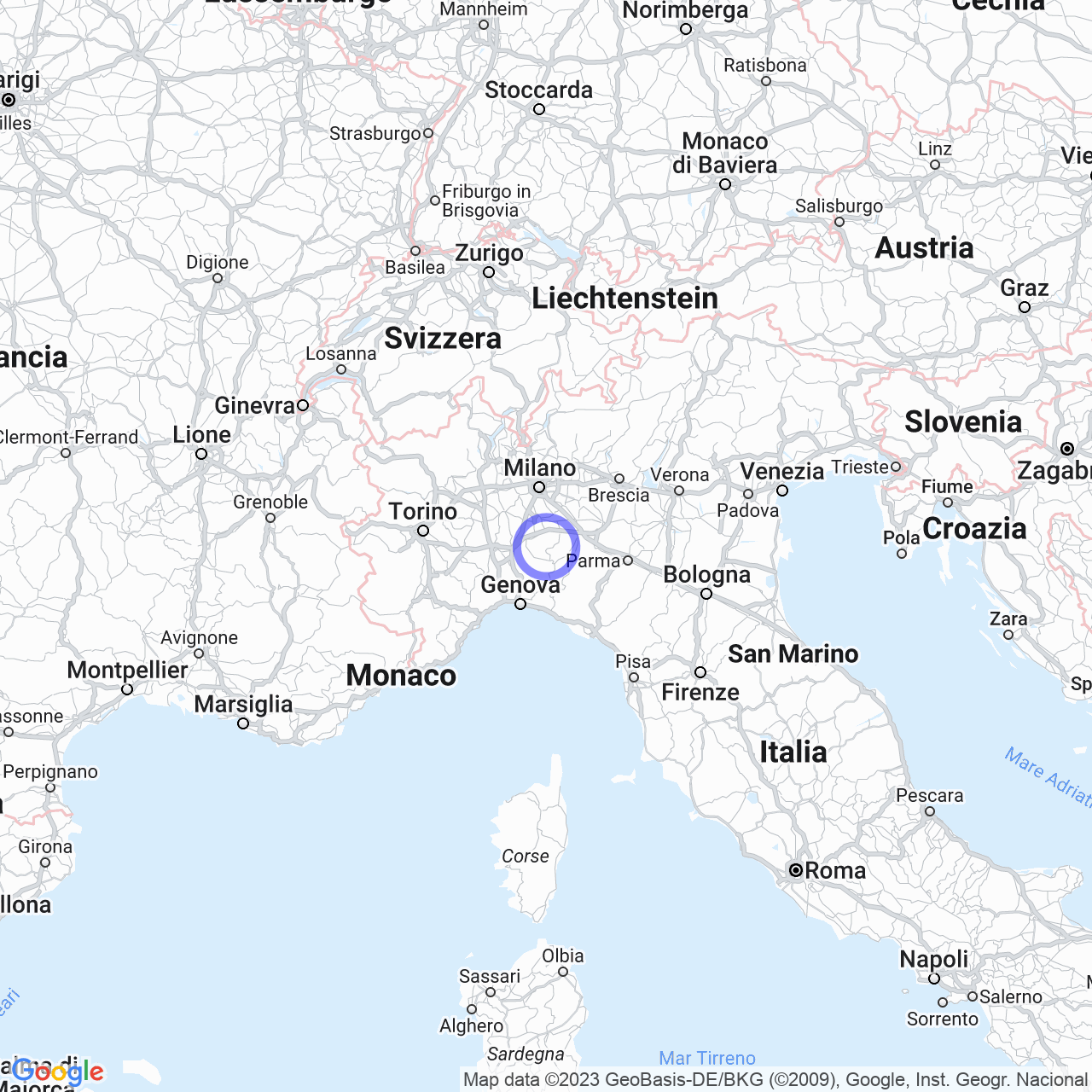 Mappa di Cà Vannone in Ruino