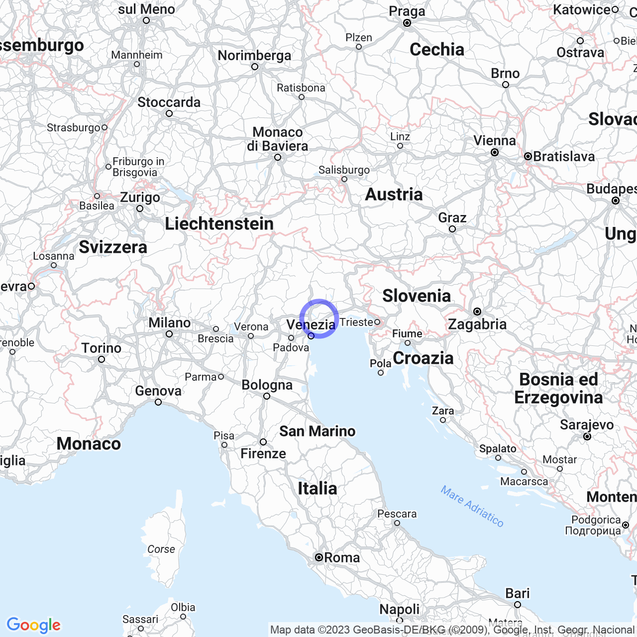 Mappa di Zona Industriale Campodipietra in Salgareda