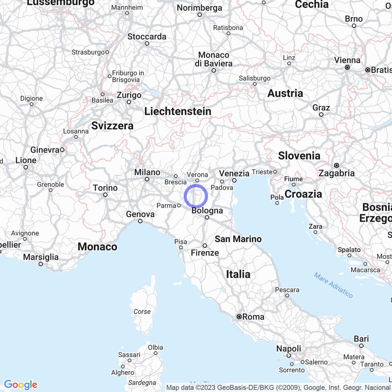 Mappa di Le Crociare in San Benedetto Po