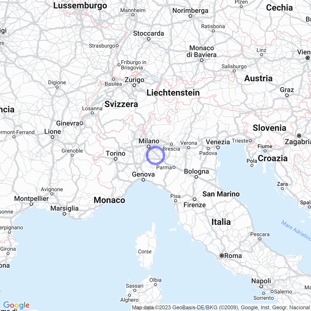 Mappa di Mariotto in San Colombano al Lambro