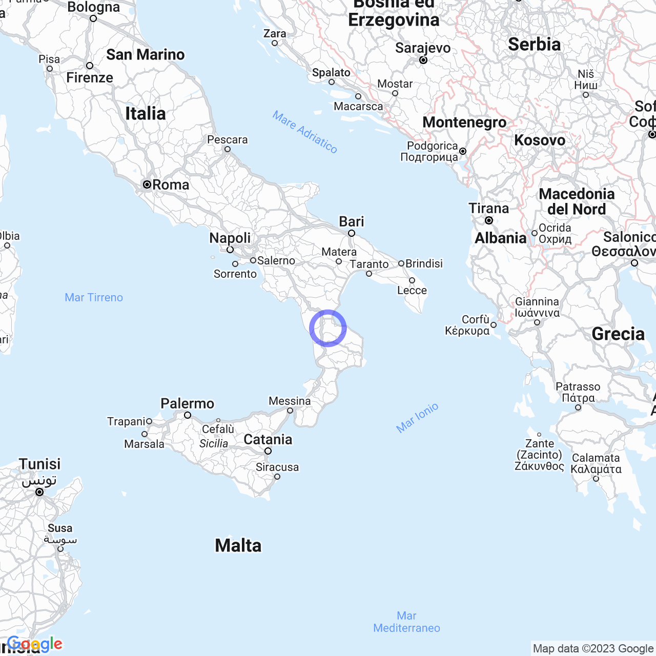 Mappa di Contrada Gurisa in San Demetrio Corone