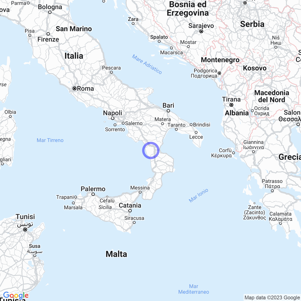 Mappa di Licastro Massanova-ombrece in San Donato di Ninea