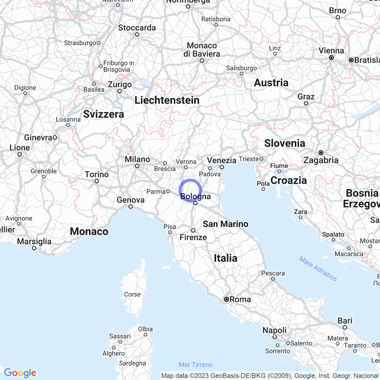 Mappa di Corte Bassa in San Felice sul Panaro