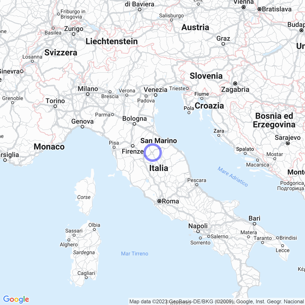 Mappa di Fiscale in San Giustino