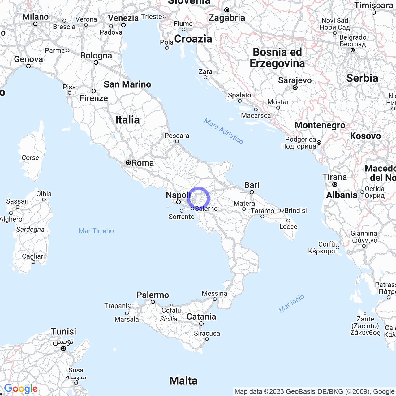 Mappa di Pescore in San Mango sul Calore