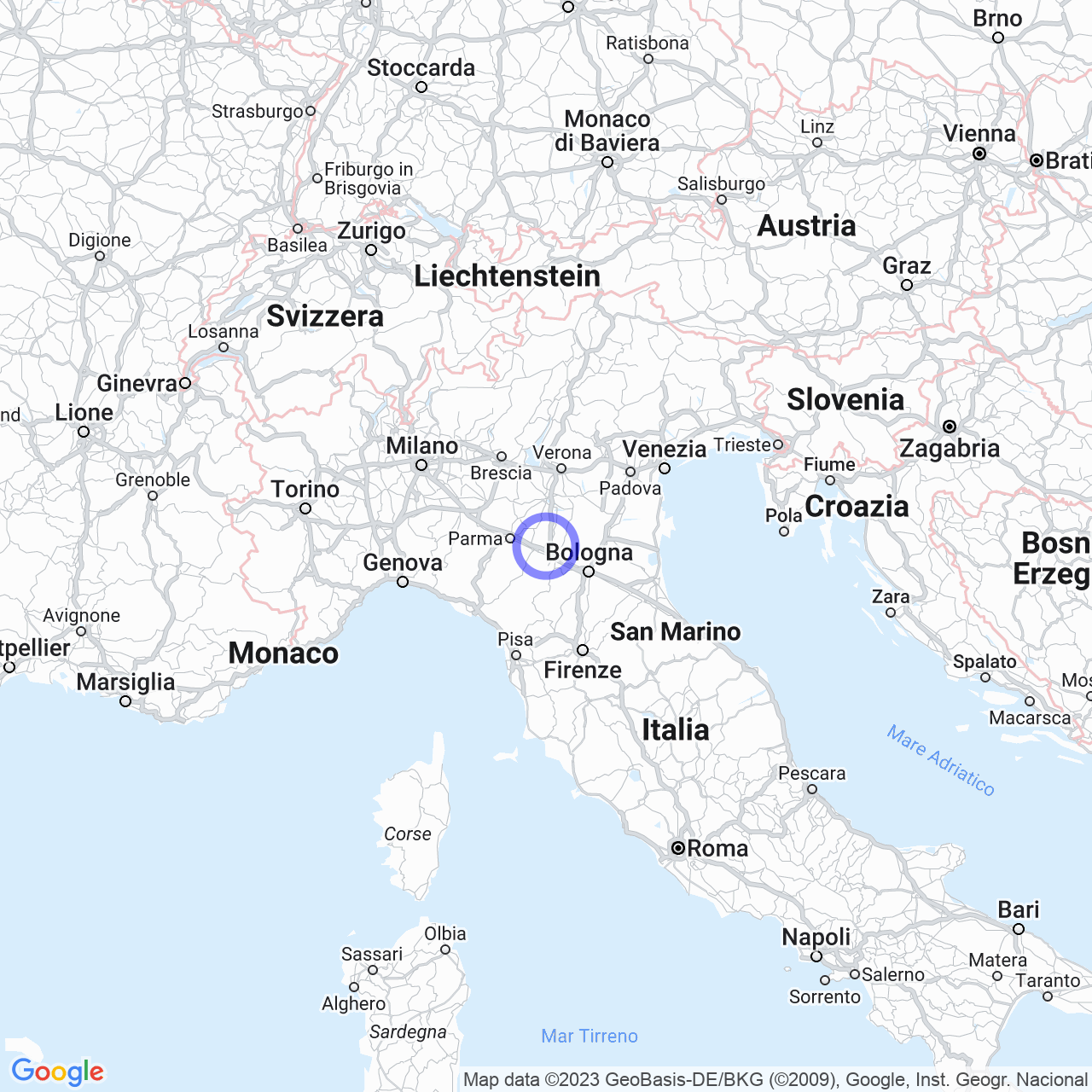 Mappa di Case Culzoni in San Martino in Rio