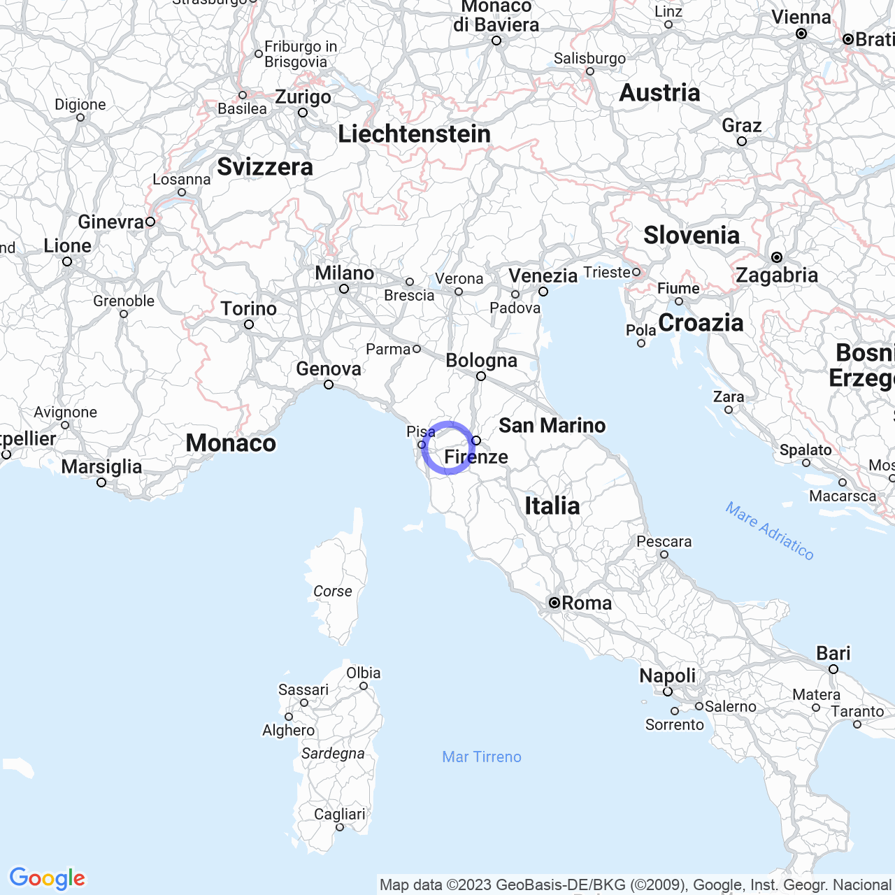 Mappa di Fondo Scesa Balconevisi in San Miniato