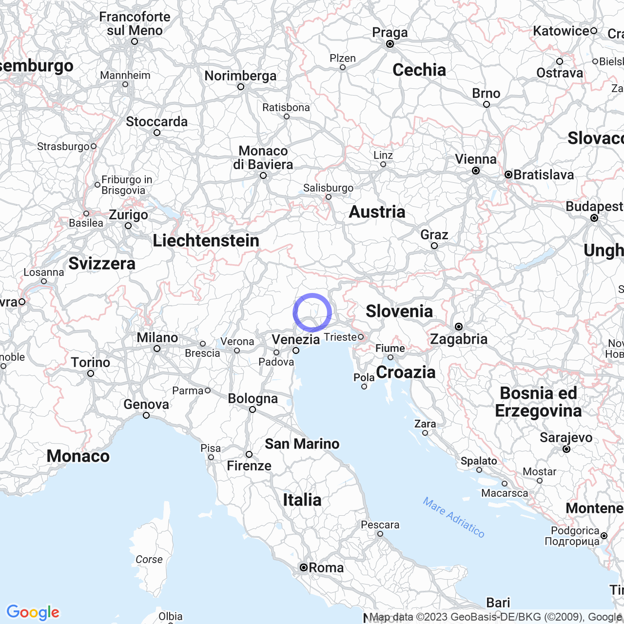 Mappa di Zona Industriale in San Quirino