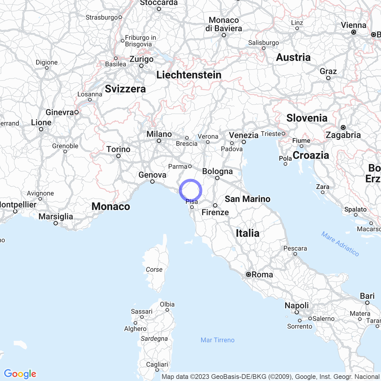 Mappa di Rifugio Orecchielle in San Romano in Garfagnana