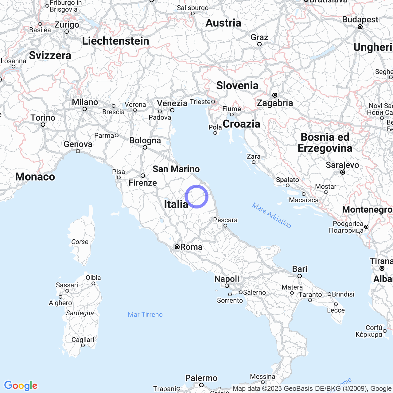 Mappa di Serripola Pineta in San Severino Marche