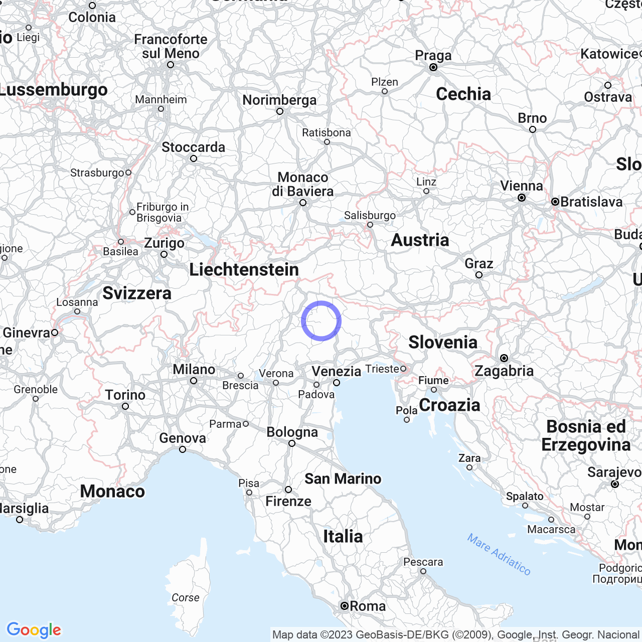 Mappa di Pianezze-val di Zat in San Tomaso Agordino