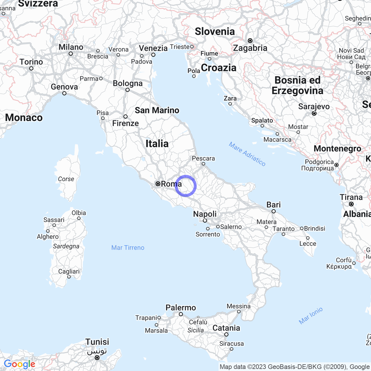 Mappa di Santa Restituta in San Vincenzo Valle Roveto