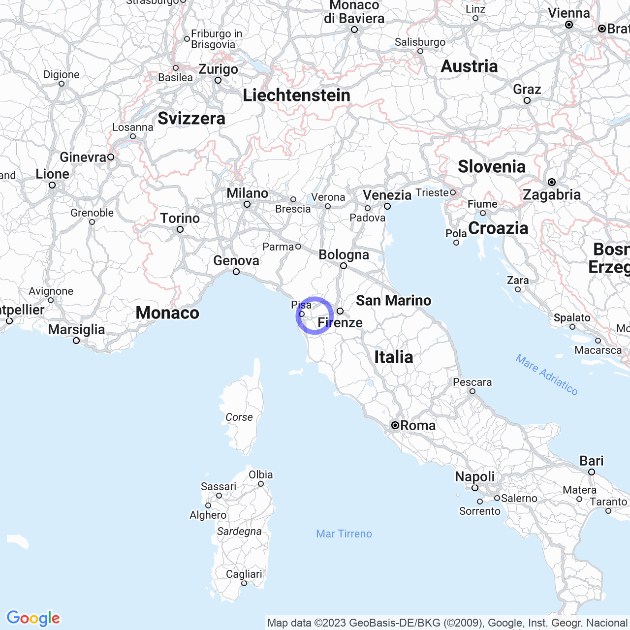 Mappa di Montecalvoli in Santa Maria a Monte