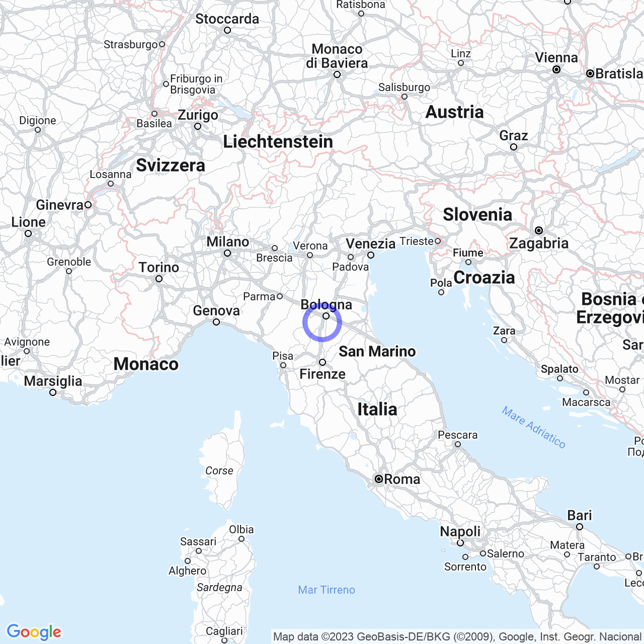 Mappa di Cinque Cerri in Sasso Marconi