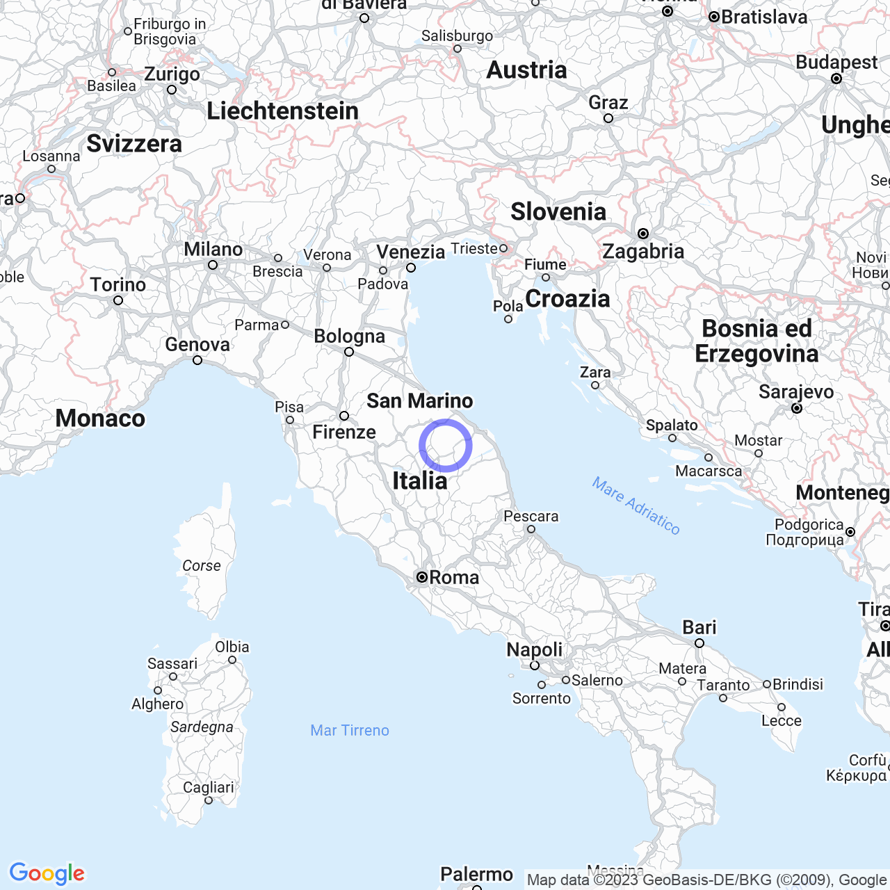 Mappa di Monterosso Stazione in Sassoferrato