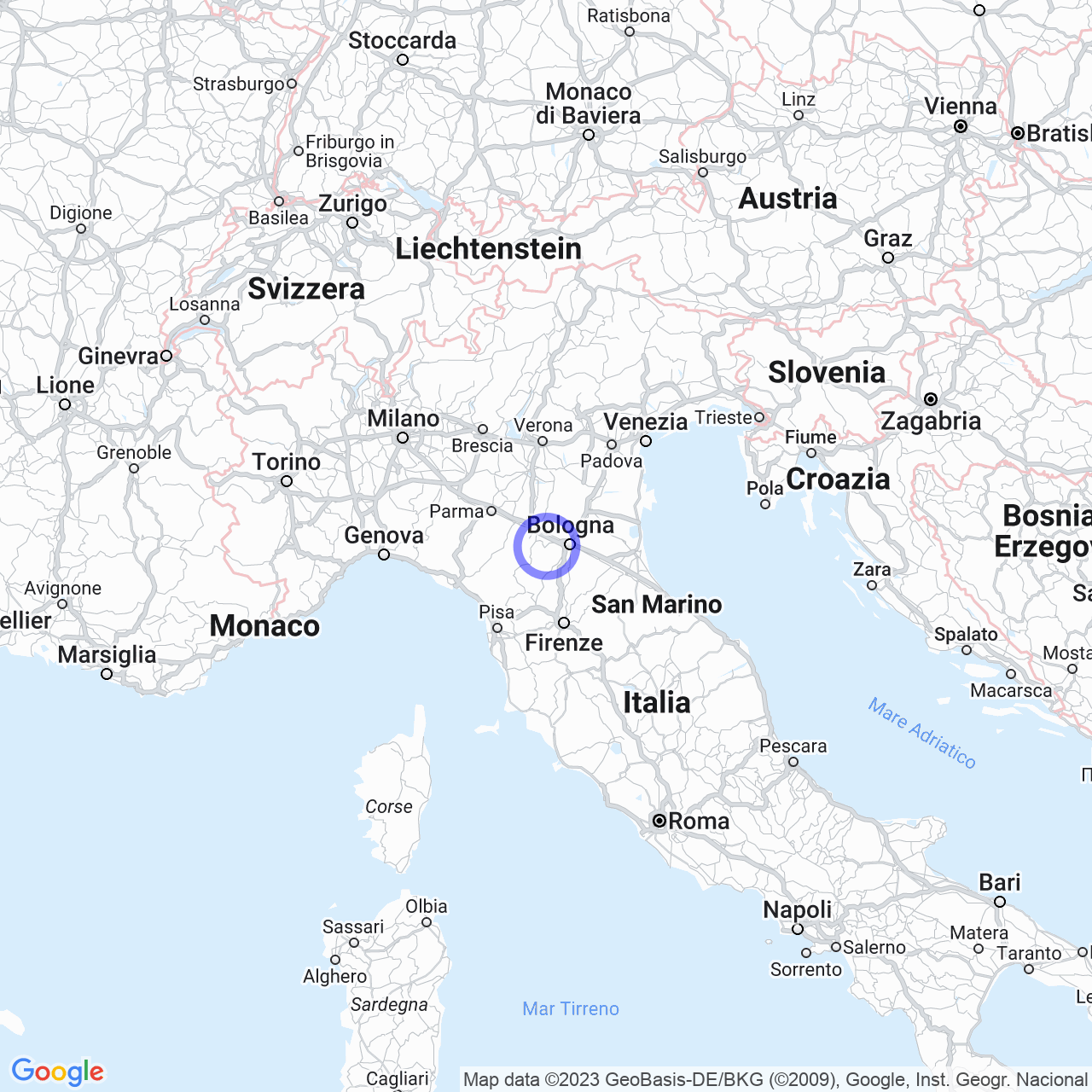 Mappa di Garofano in Savignano sul Panaro