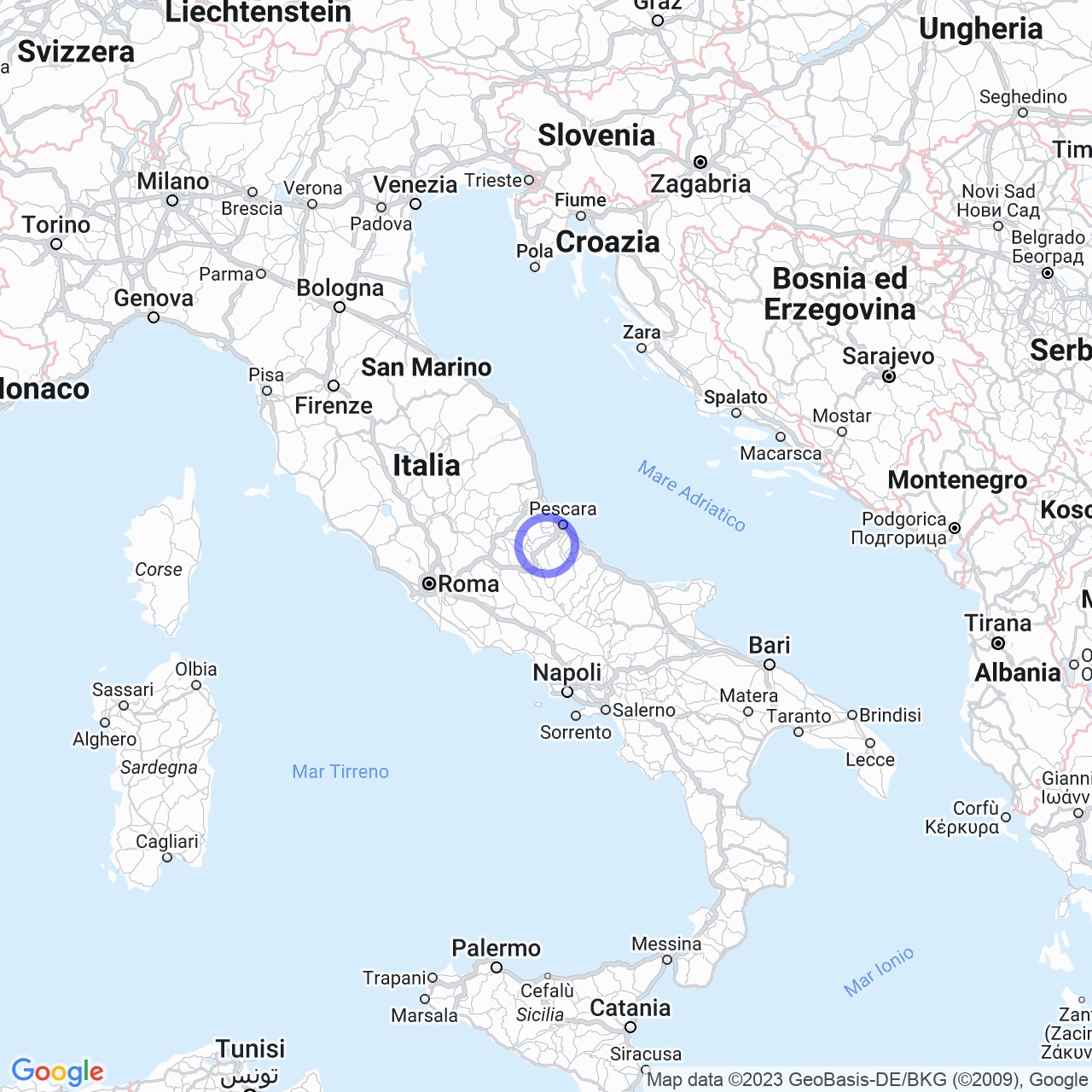 Mappa di Decontra in Scafa