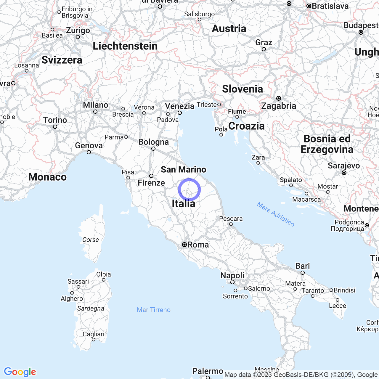 Mappa di Isola Fossara in Scheggia e Pascelupo