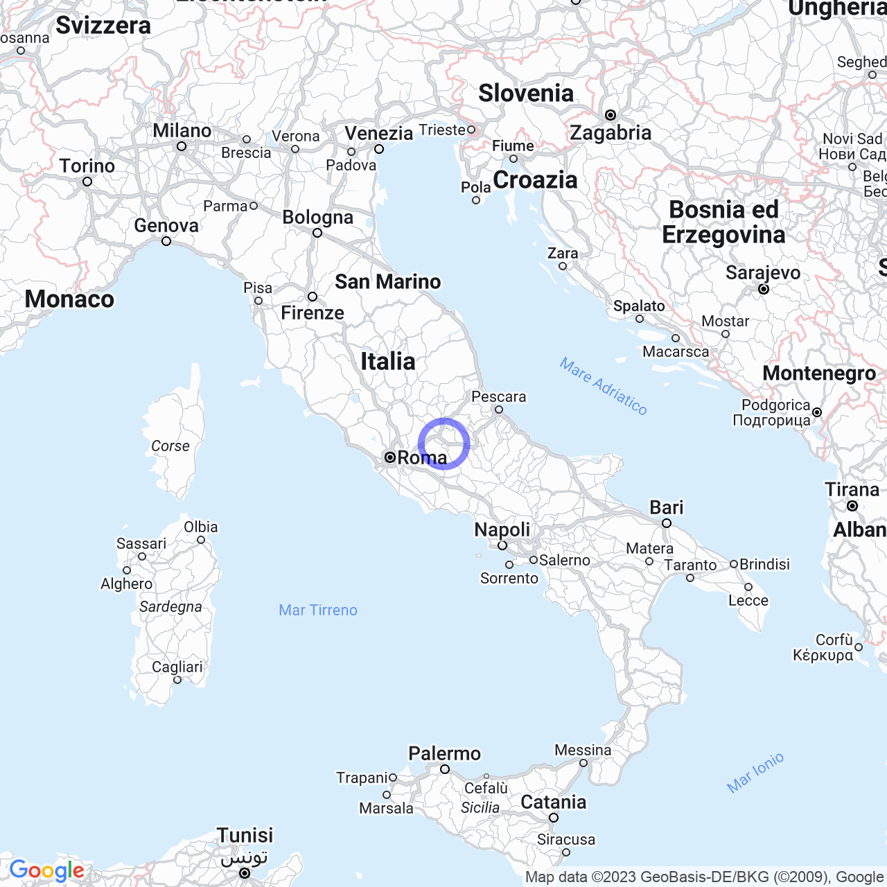 Mappa di Via delle Selve in Scurcola Marsicana