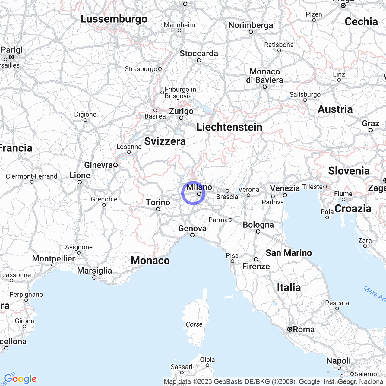 Mappa di Cascina Oldani in Sedriano