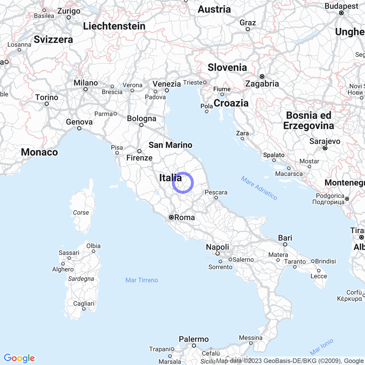 Mappa di Località Torre di Cammoro in Sellano