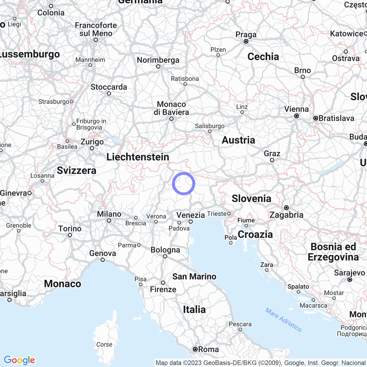 Mappa di Santa Fosca in Selva di Cadore