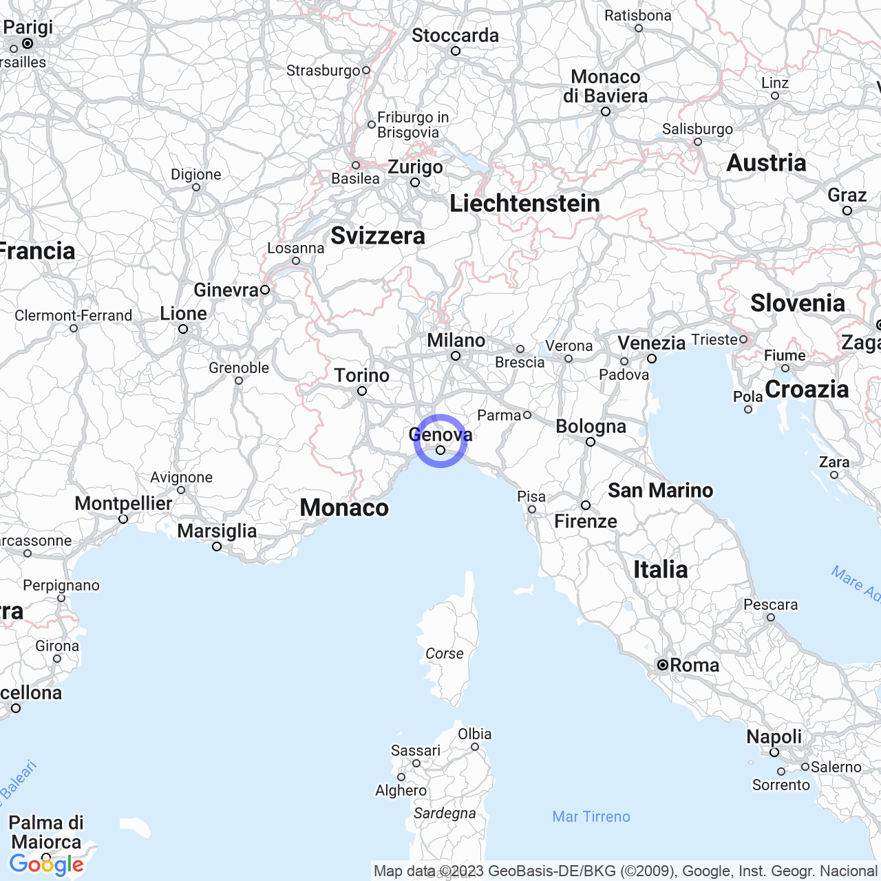 Mappa di Mezzan in Serra Riccò